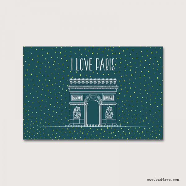 Cartes Postales - I love Paris : Arc de triomphe - Paris