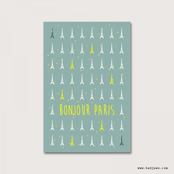 Cartes Postales - Bonjour Paris : Tour Eiffel - Paris