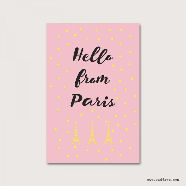 Cartes Postales - Hello from Paris : Tour Eiffel - Paris