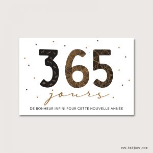 Cartes Postales - 365 jours de bonheur infini pour cette nouvelle année - Français
